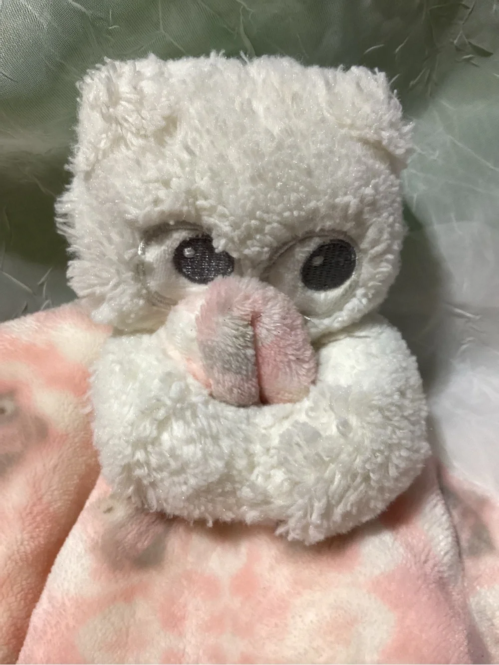 Blankets & Beyond Owl Pink & Grey Baby Lovey Security Blanket Preowned
